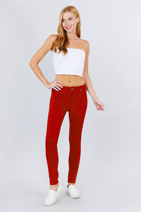 Pantalon taille mi-haute skinny ponte à 5 poches