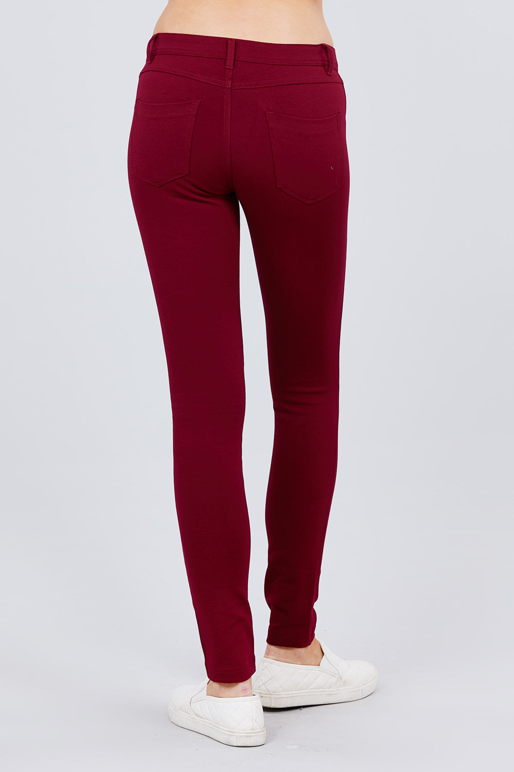 Pantalon taille mi-haute skinny ponte à 5 poches