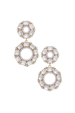 Boucle d'oreille à double cercle en strass