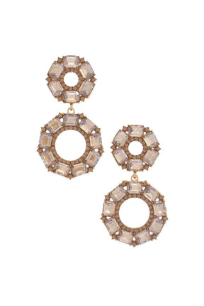 Boucle d'oreille à double cercle en strass