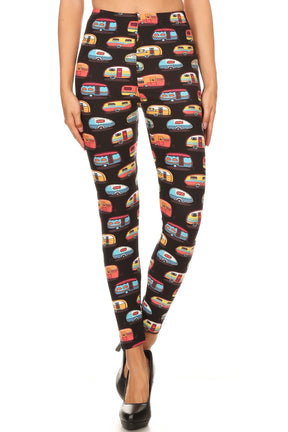 Leggings taille haute imprimés Campers multicolores au style ajusté avec ceinture élastique