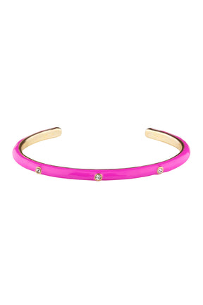 Bracelet manchette en métal coloré avec strass