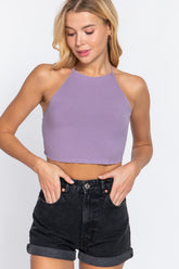 Camisole courte à lacets et dos croisé ouvert