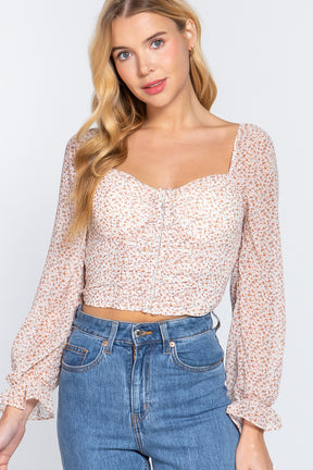 Hook & Eye Floral Print Woven Top