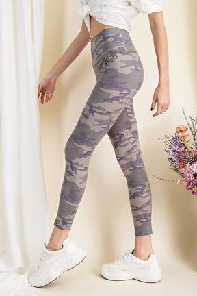 Leggings en rayonne et élasthanne à imprimé camouflage