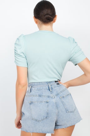 Short Ruching Sleeve Top