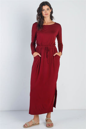 Robe longue basique à manches mi-longues