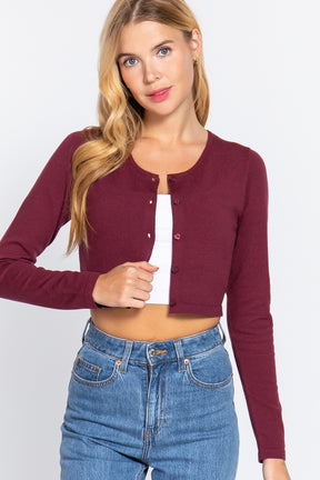 Pull col rond en viscose à manches longues