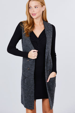 Gilet pull long sans manches