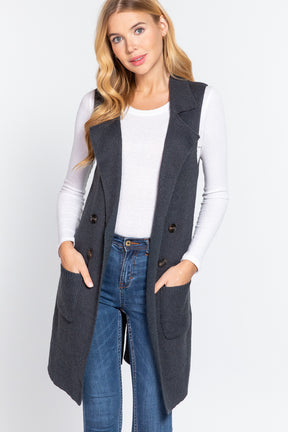 Gilet pull long sans manches