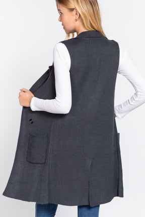 Gilet pull long sans manches