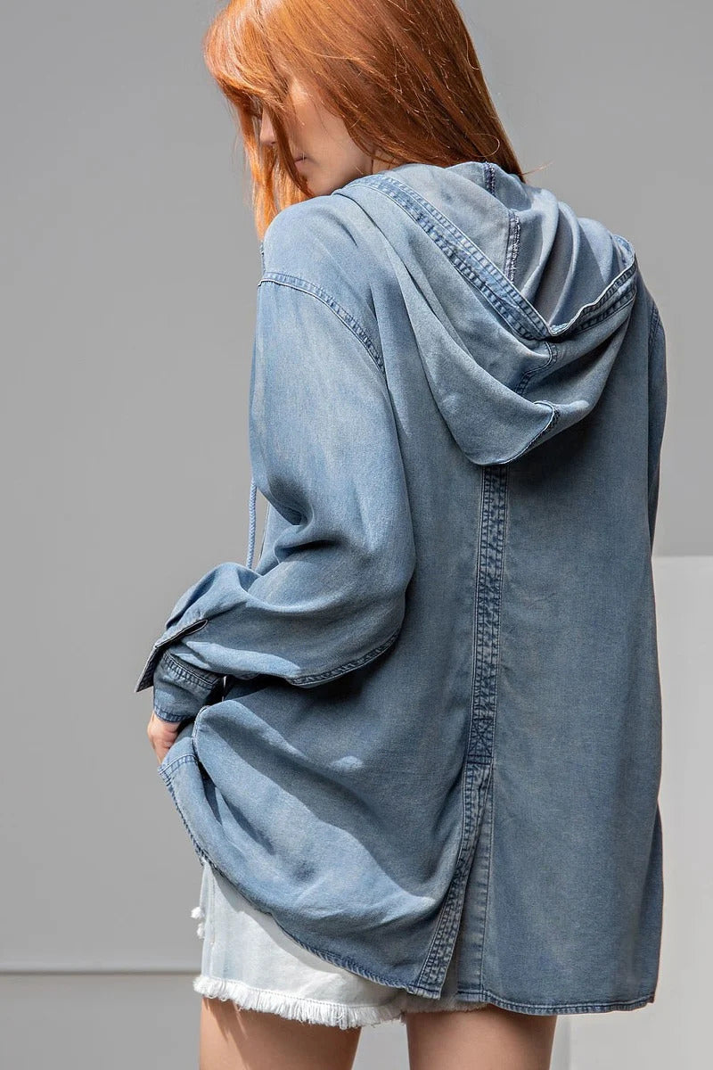 Veste chemise en jean délavé