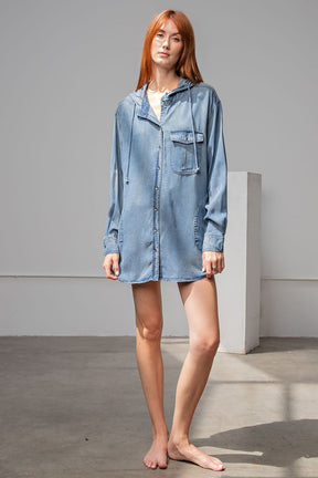 Veste chemise en jean délavé