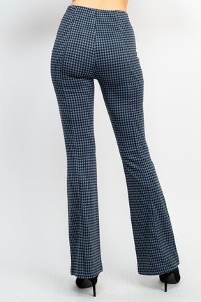 Pantalon à pattes d'éléphant à carreaux