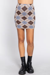 Mini-jupe pull en jacquard Argyle