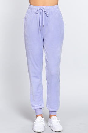 Pantalon de jogging long en velours avec taille élastique