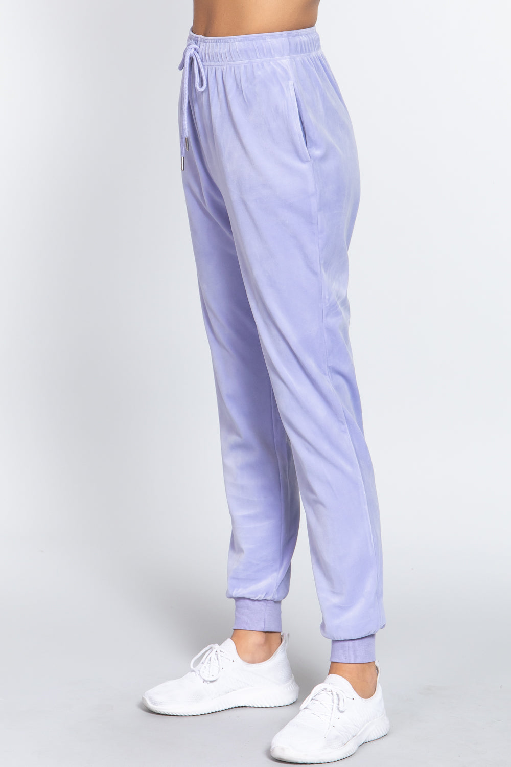 Pantalon de jogging long en velours avec taille élastique