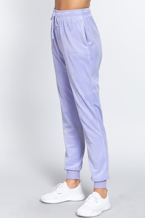 Pantalon de jogging long en velours avec taille élastique