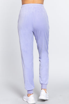 Pantalon de jogging long en velours avec taille élastique