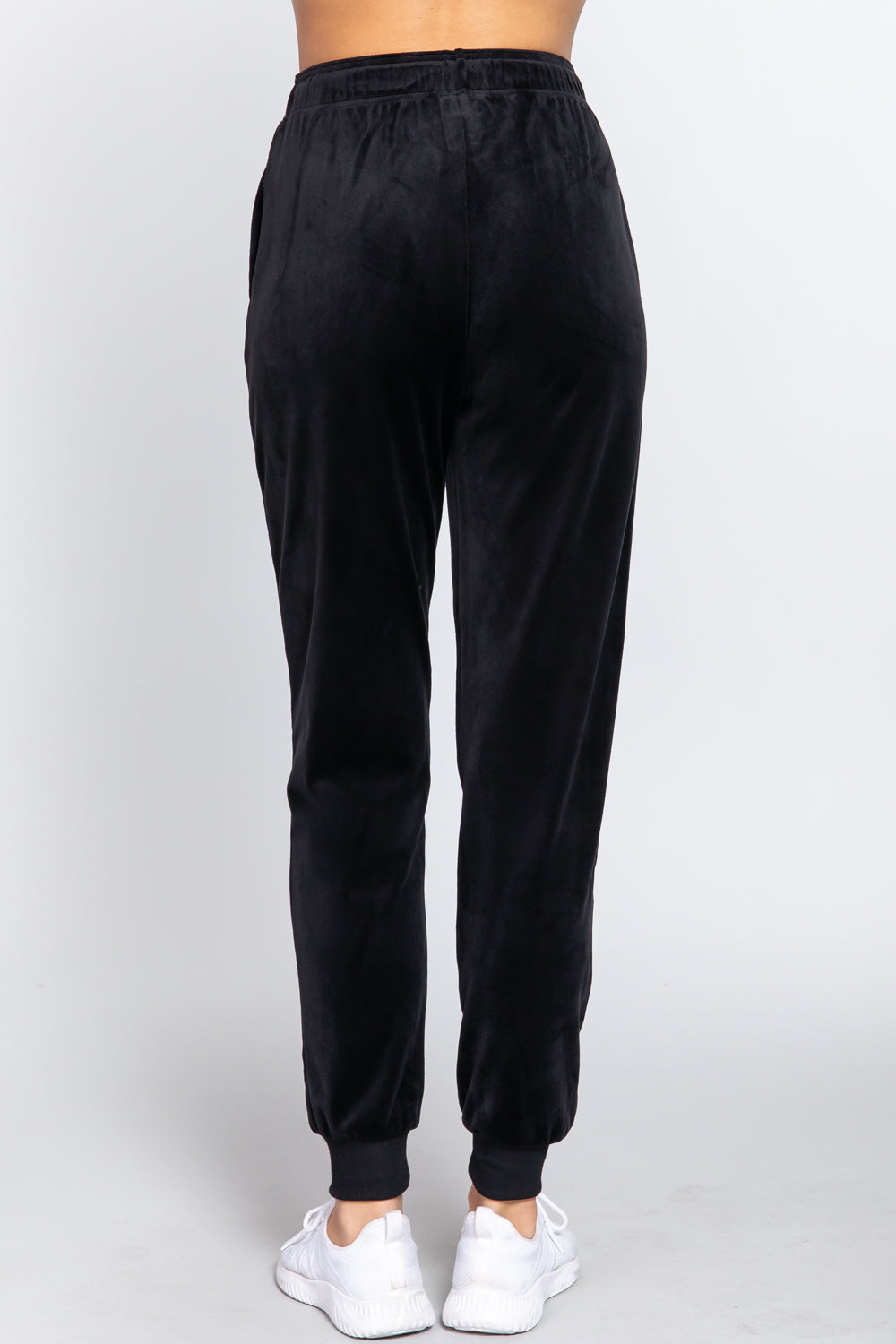 Pantalon de jogging long en velours avec taille élastique