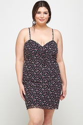 Robe camisole grande taille à imprimé fleuri sur tissu en maille