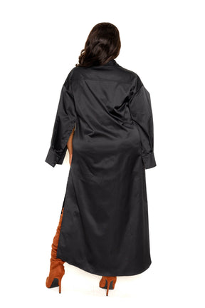 Robe chemise à manches cape