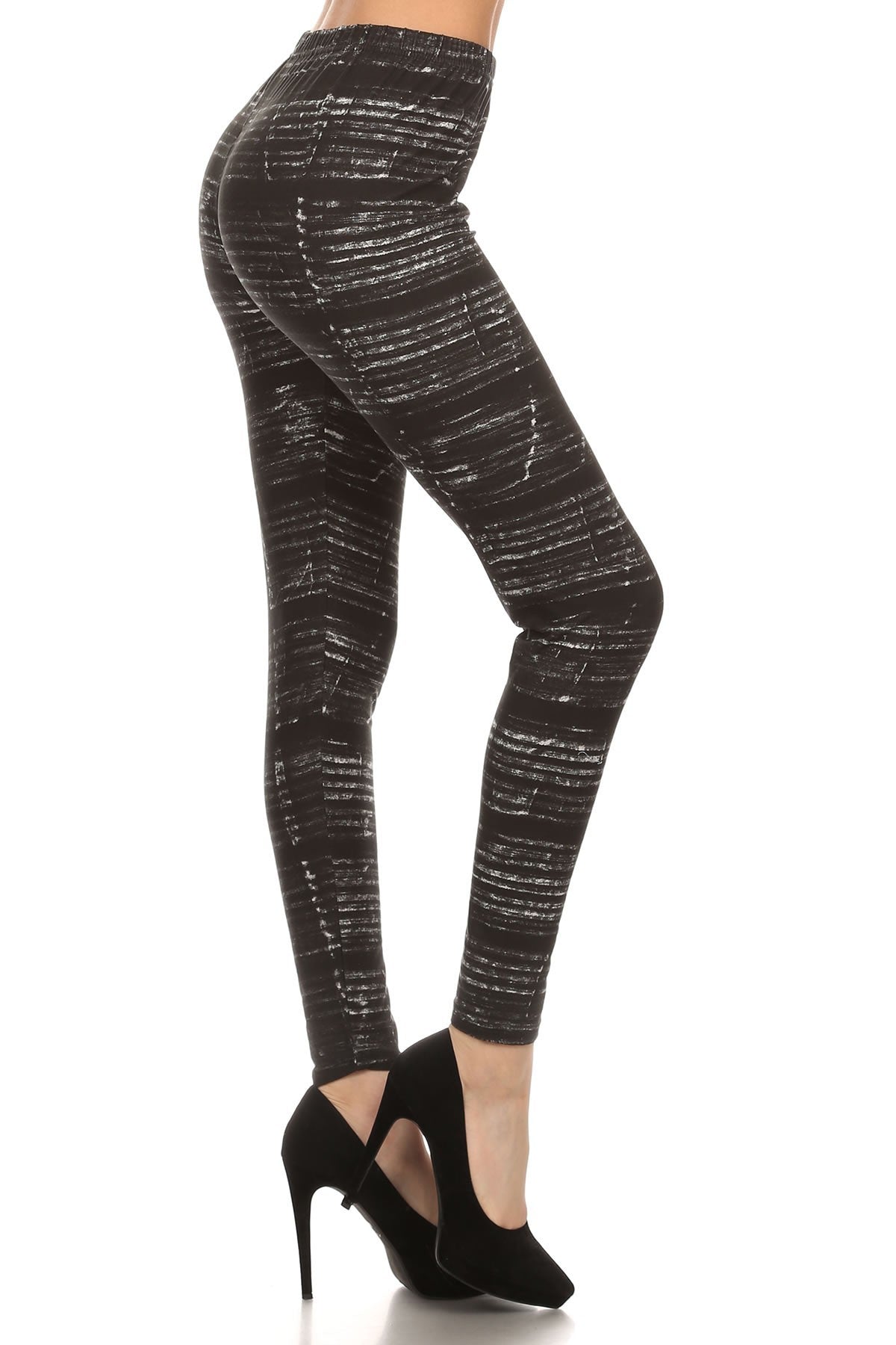 Legging long imprimé tie-dye de style ajusté avec taille haute ceinturée