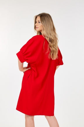 Robe à manches bouffantes avec détails à volants