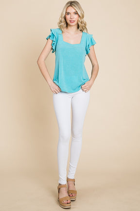 French Terry Solid Casual Top