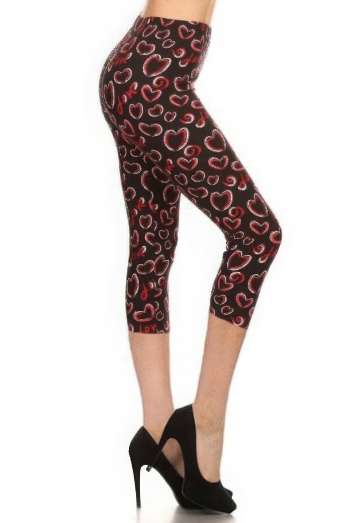 Leggings Capri courts à imprimé multicolore dans un style ajusté avec une taille haute à bandes