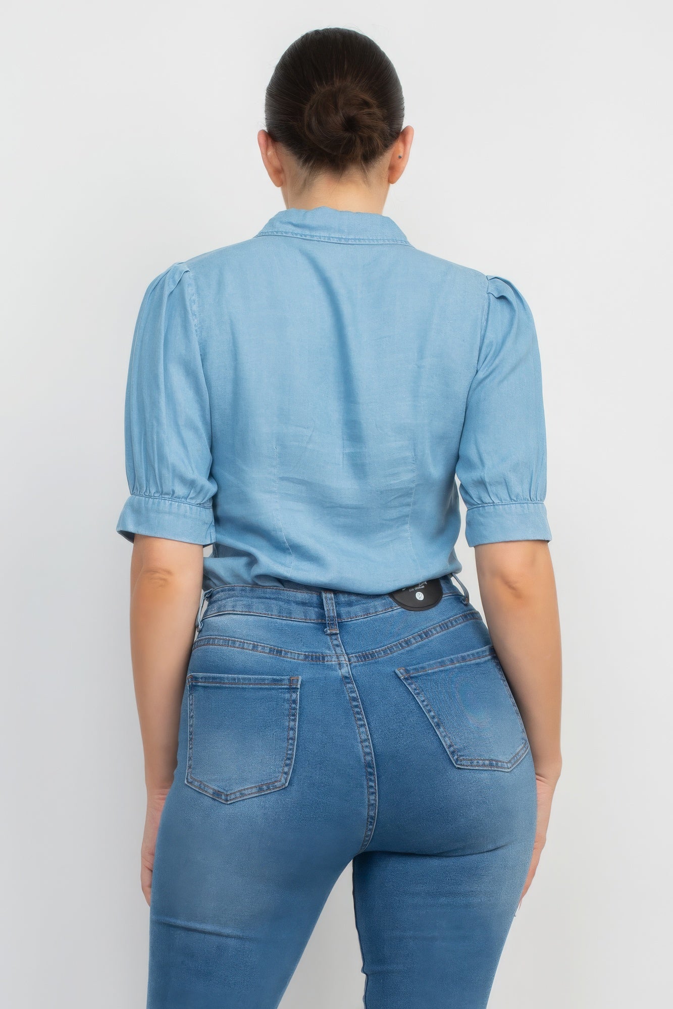 Haut chemise en jean boutonné