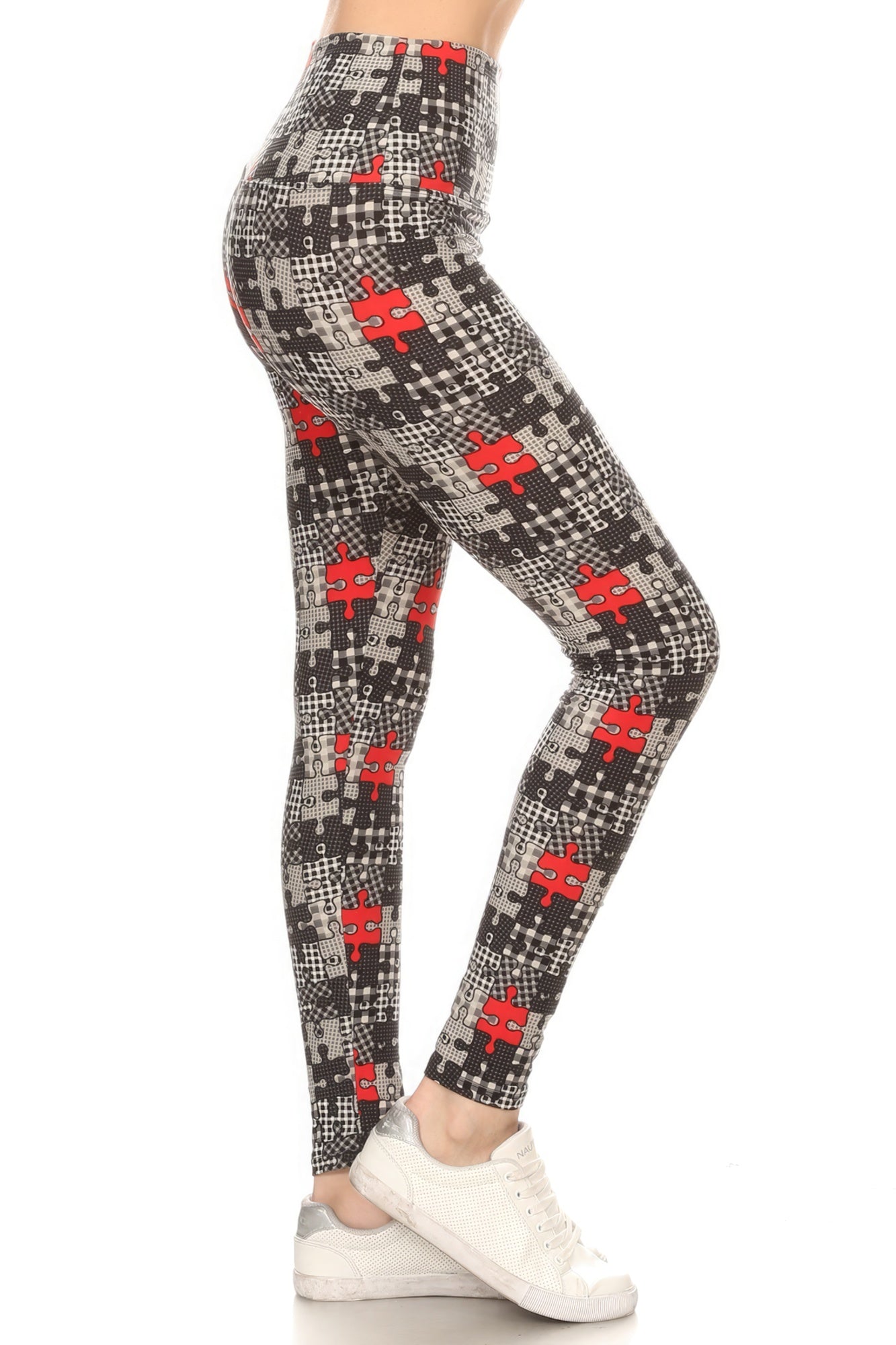 Legging en tricot imprimé style yoga de 5 pouces de long avec bande doublée et taille haute