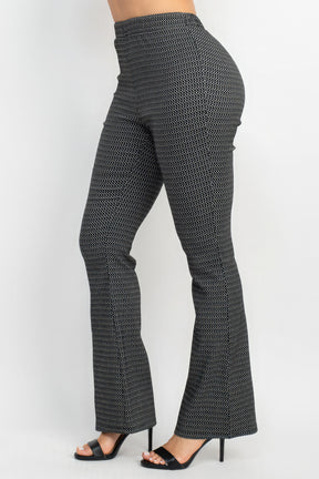 Pantalon à carreaux ajusté à jambe évasée