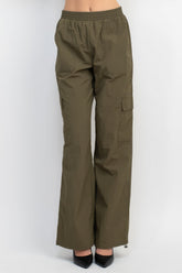 Pantalon cargo taille haute en parachute