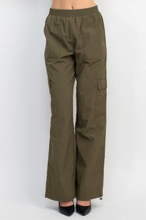 Pantalon cargo taille haute en parachute