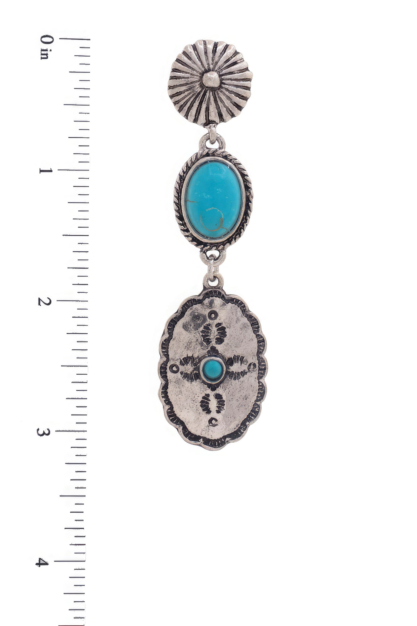 Boucle d'oreille pendante ovale