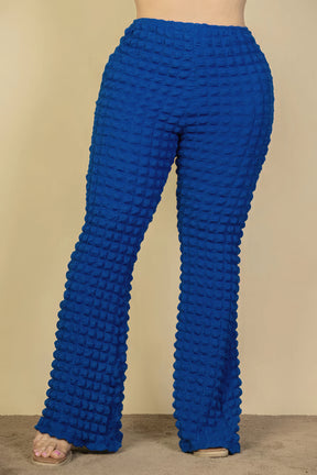 Pantalon évasé en tissu à bulles grande taille