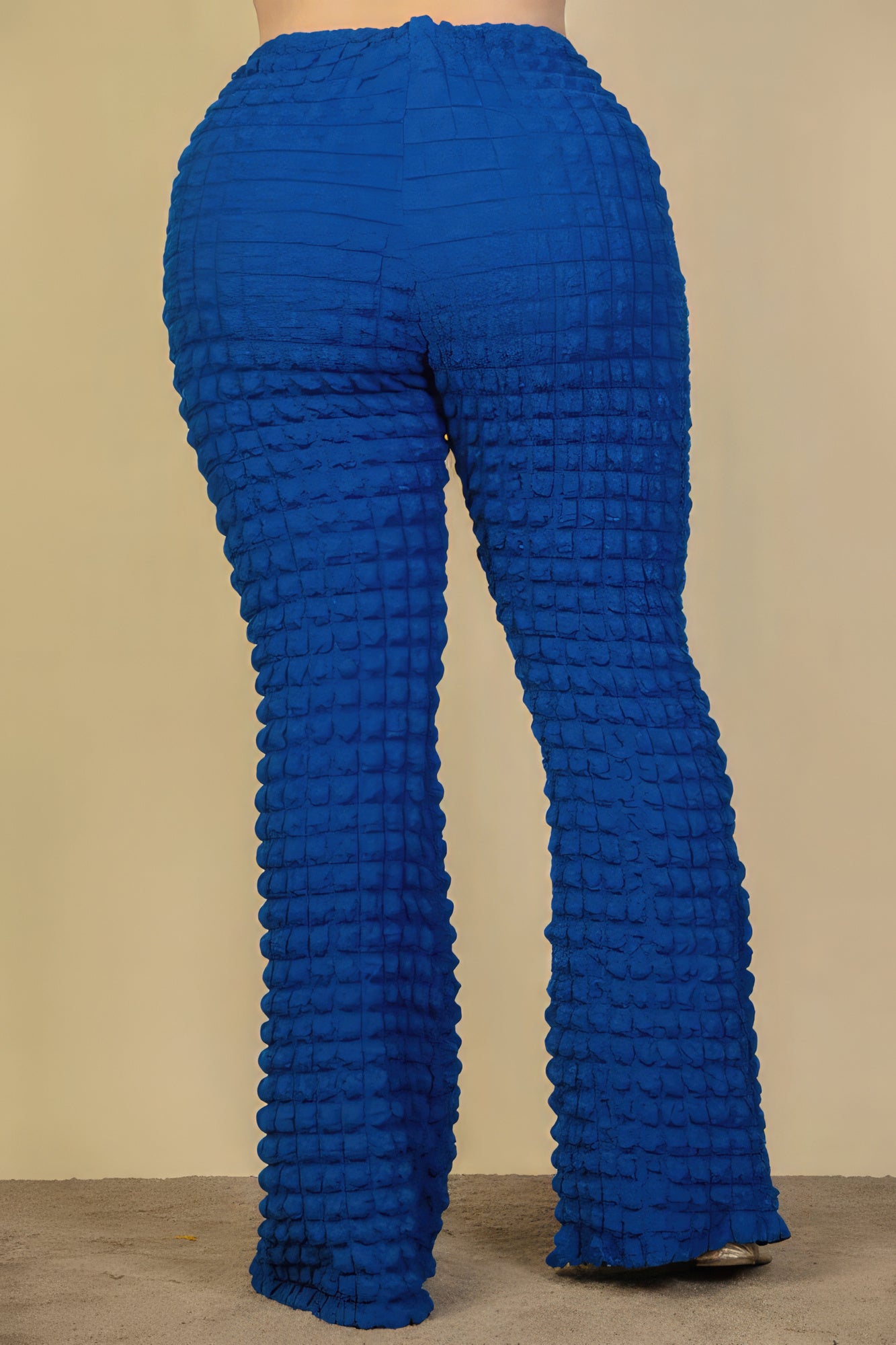 Pantalon évasé en tissu à bulles grande taille