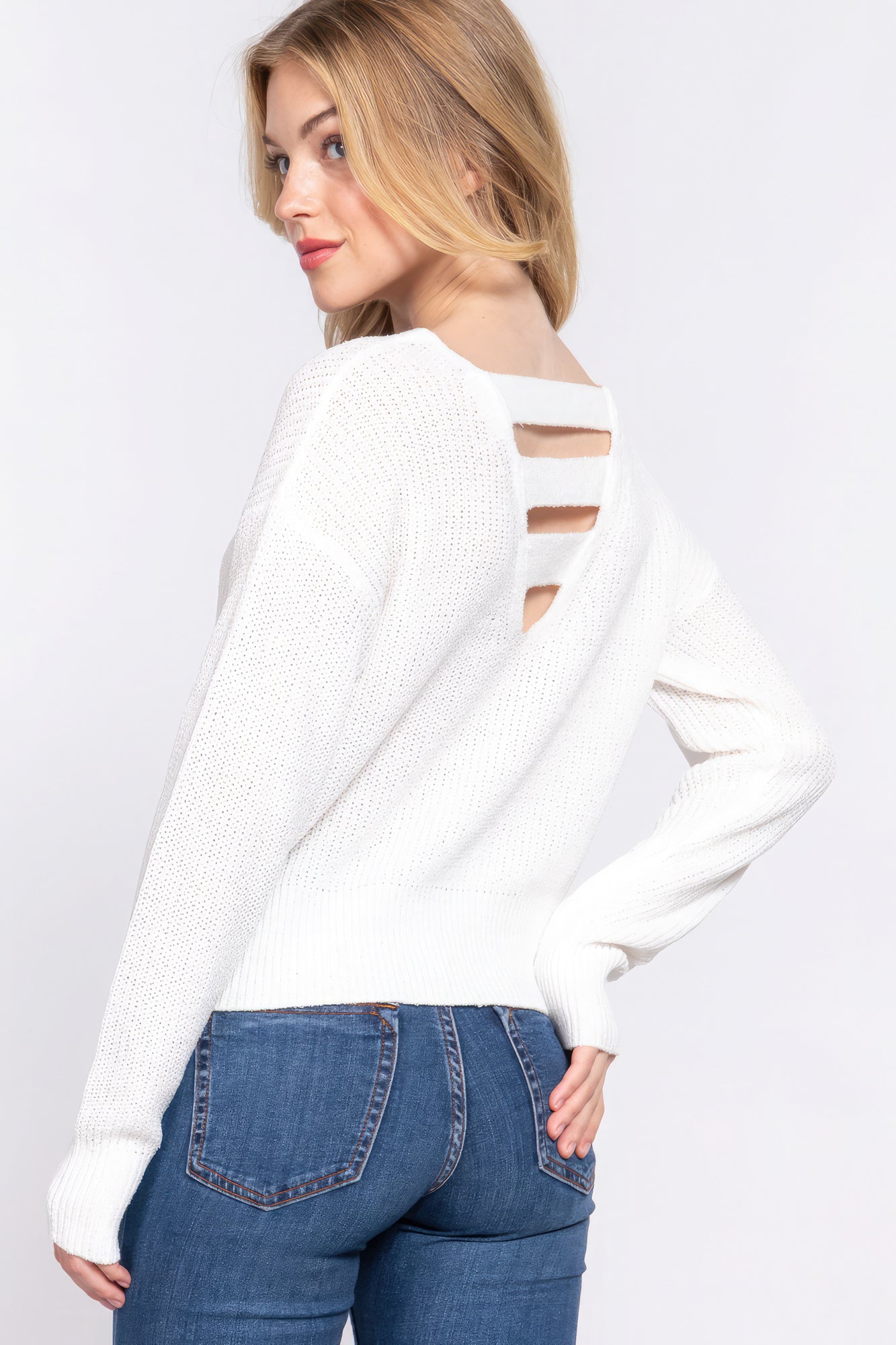 Pull Dolman Slv à bretelles et dos ouvert