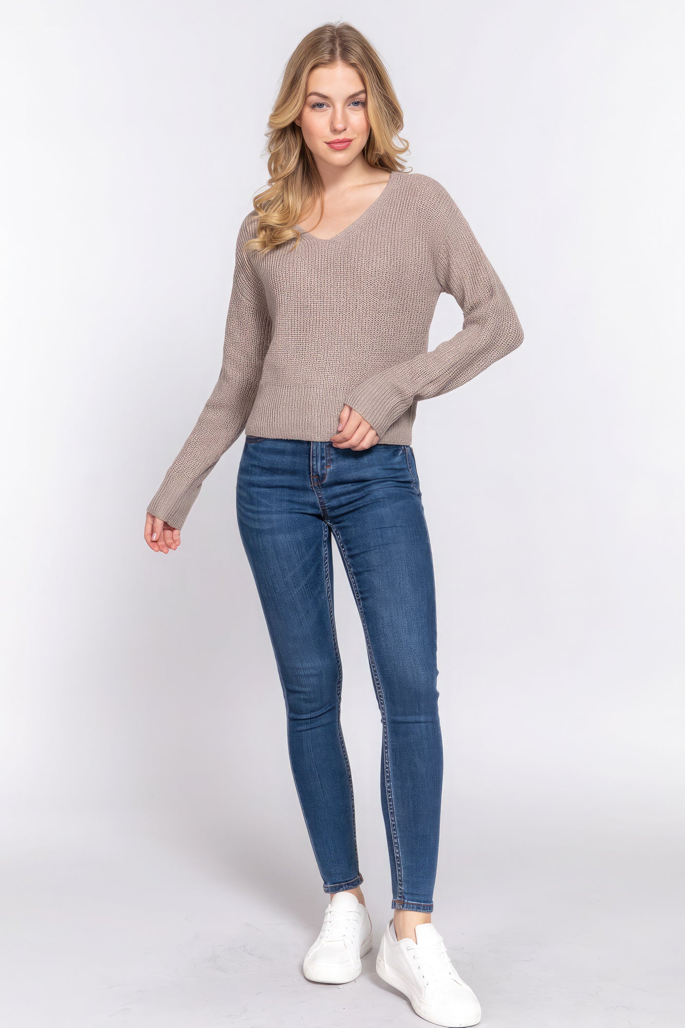 Dolman Slv Strappy Open Back Sweater