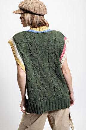 Gilet en tricot multicolore