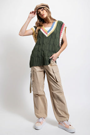 Gilet en tricot multicolore