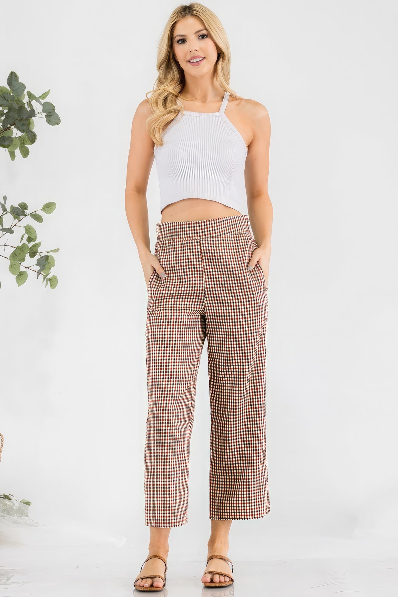 Pantalon taille haute chic