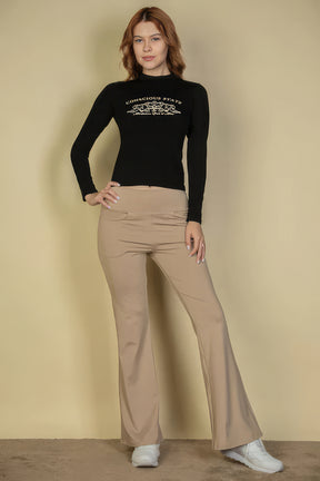 High Waisted Front Pocket Flare Pants