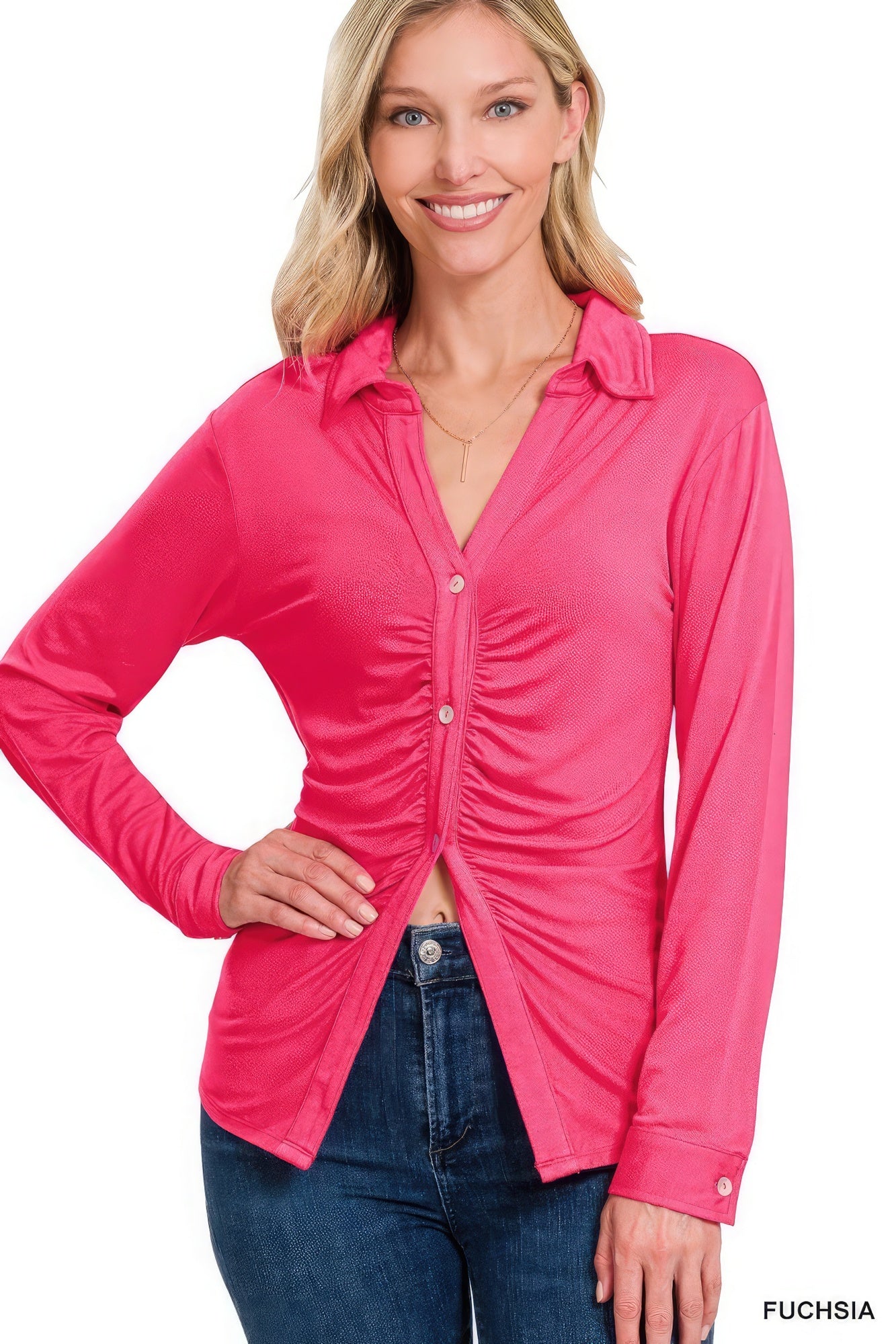 Chemise froncée extensible