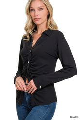 Chemise froncée extensible