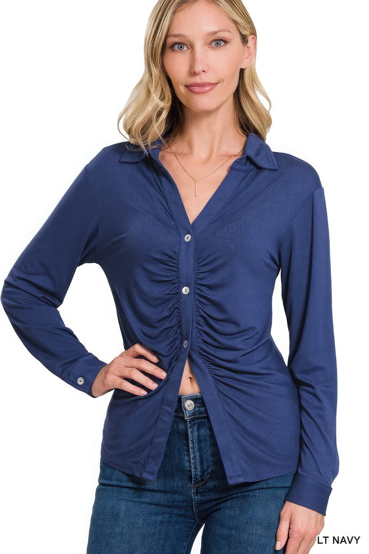 Chemise froncée extensible