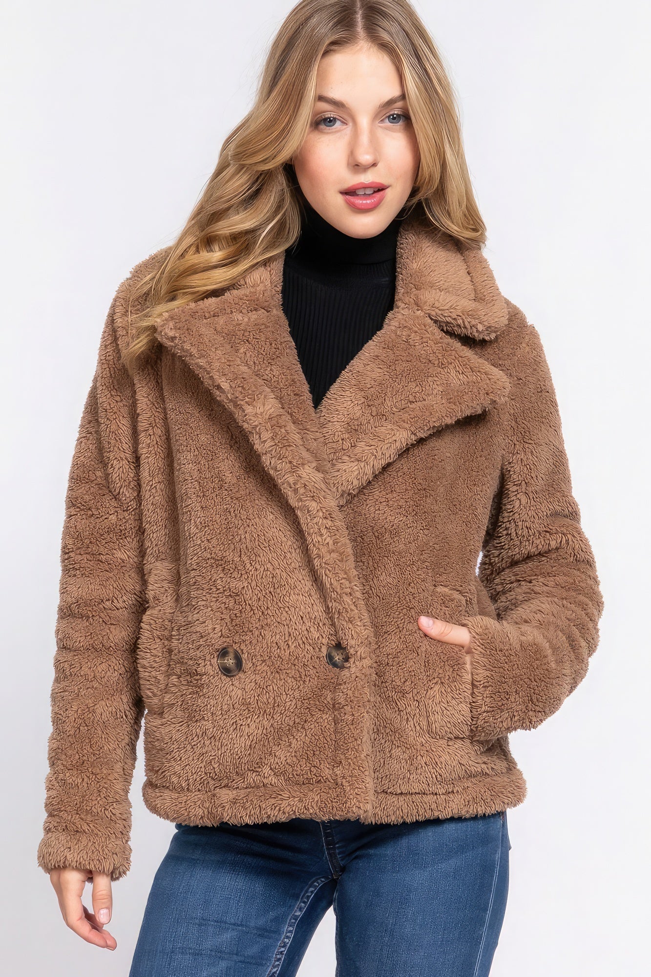 Veste en fausse fourrure Sherpa