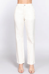 Straight Fit Twill Long Pants