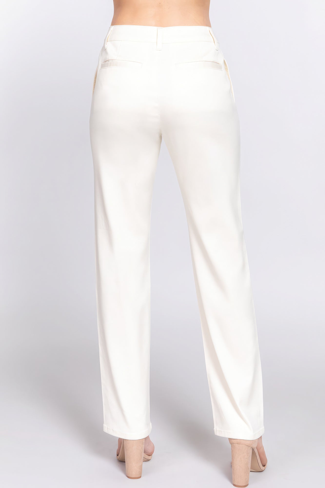 Pantalon long en sergé coupe droite